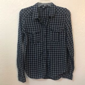 Paige Rosette Plaid Long Sleeve SZ S